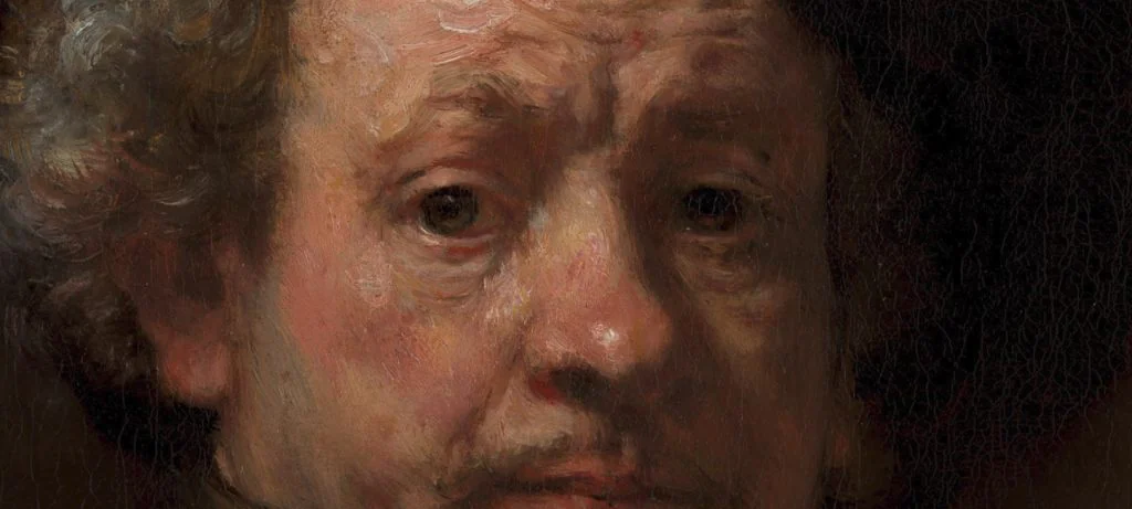 Detail of a late Rembrandt self-portrait, painted about nine years before his death